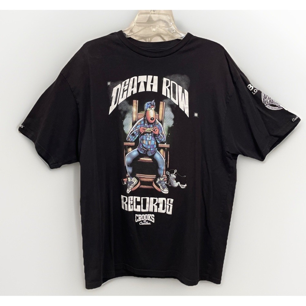 Crooks & Castles Death Row Records Men's XL Black Short Sleeve T Shirt